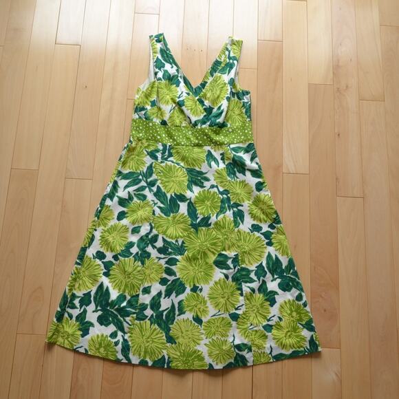 Boden Dresses & Skirts - Boden Midi A-Line Sleeveless Dress Green Floral Print Size 6